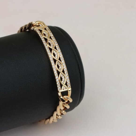 "Elegant Rose Gold Bracelet with Infinity Design and CZ Accents, XPBL0853 - Picture 1 of 12